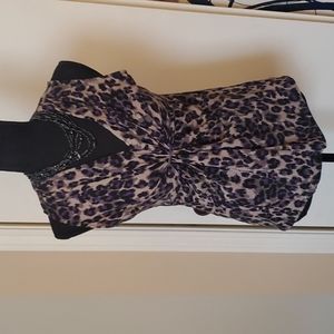 Small purple leopard summer top